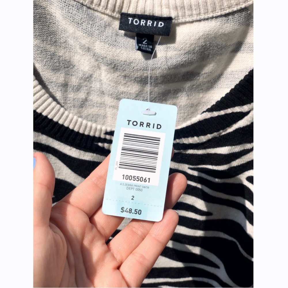 TORRID Zebra Print Pullover Sweater - Picture 3 of 7